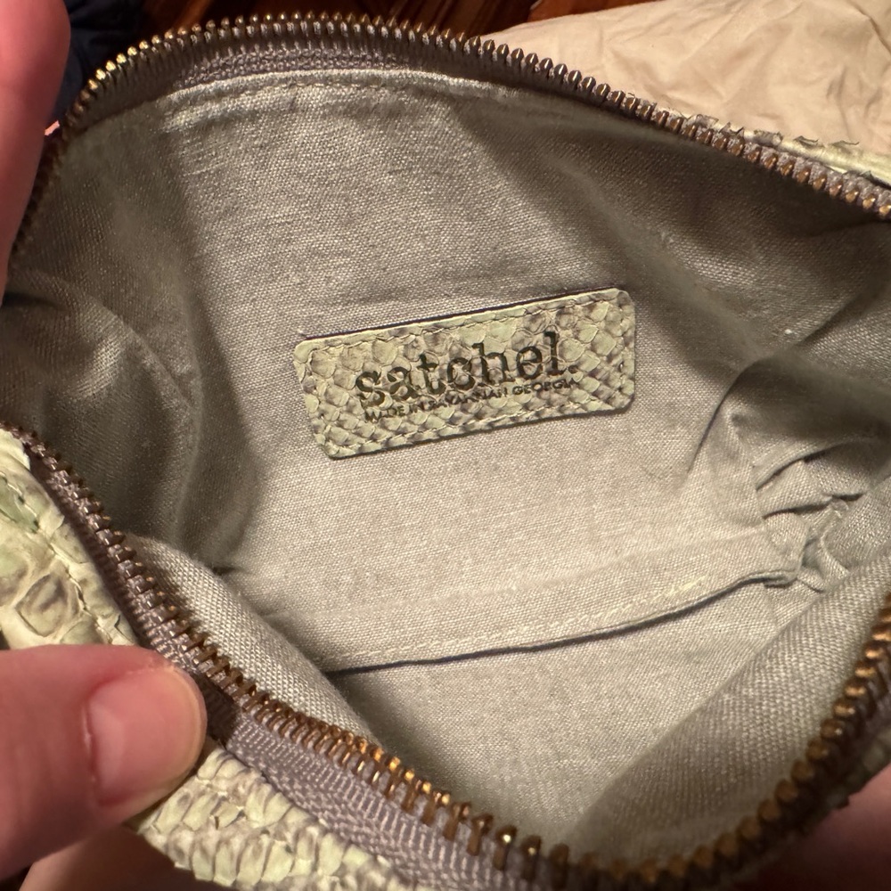 Satchel Mint Chocolate Chip Python Teddy Wrislet … - image 2